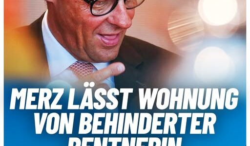 Hunderte Strafanträge wegen „Majestätsbeleidigung“: Merz lässt Wohnung von behinderter Rentnerin durchsuchen!