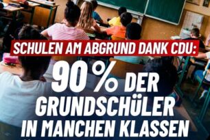 Schulen am Abgrund dank CDU: 90 % der Grundschüler in manchen Klassen können kein Deutsch!